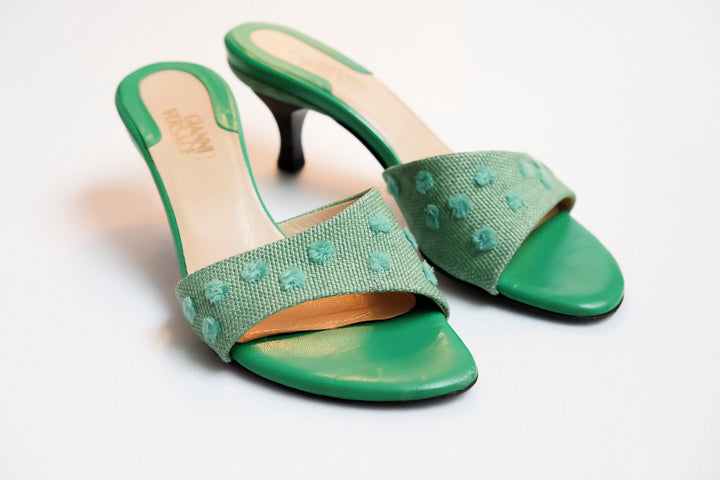 Vintage Gianni Versace Mules green