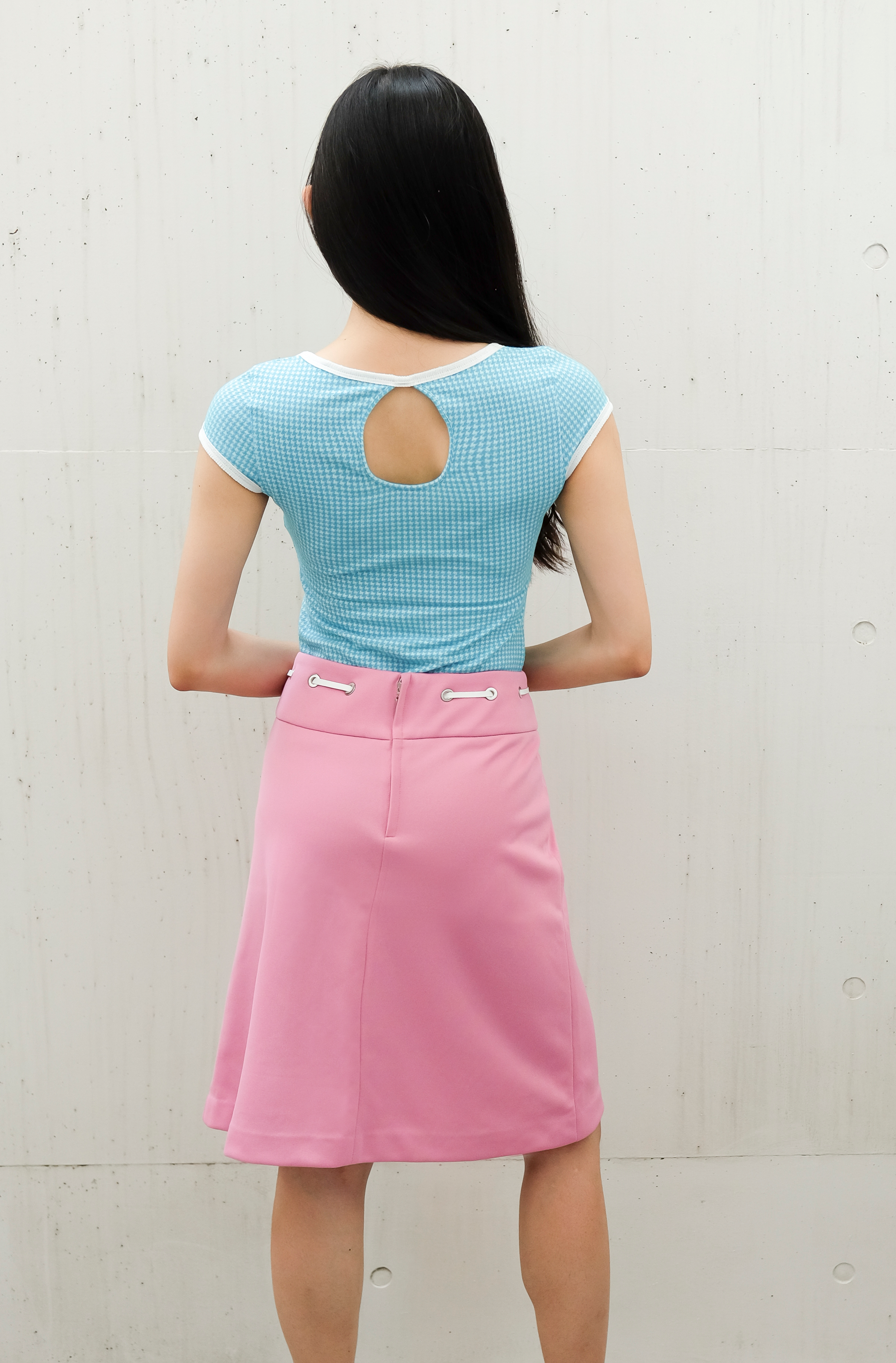 Vintage Courreges Skirt, pink rear view
